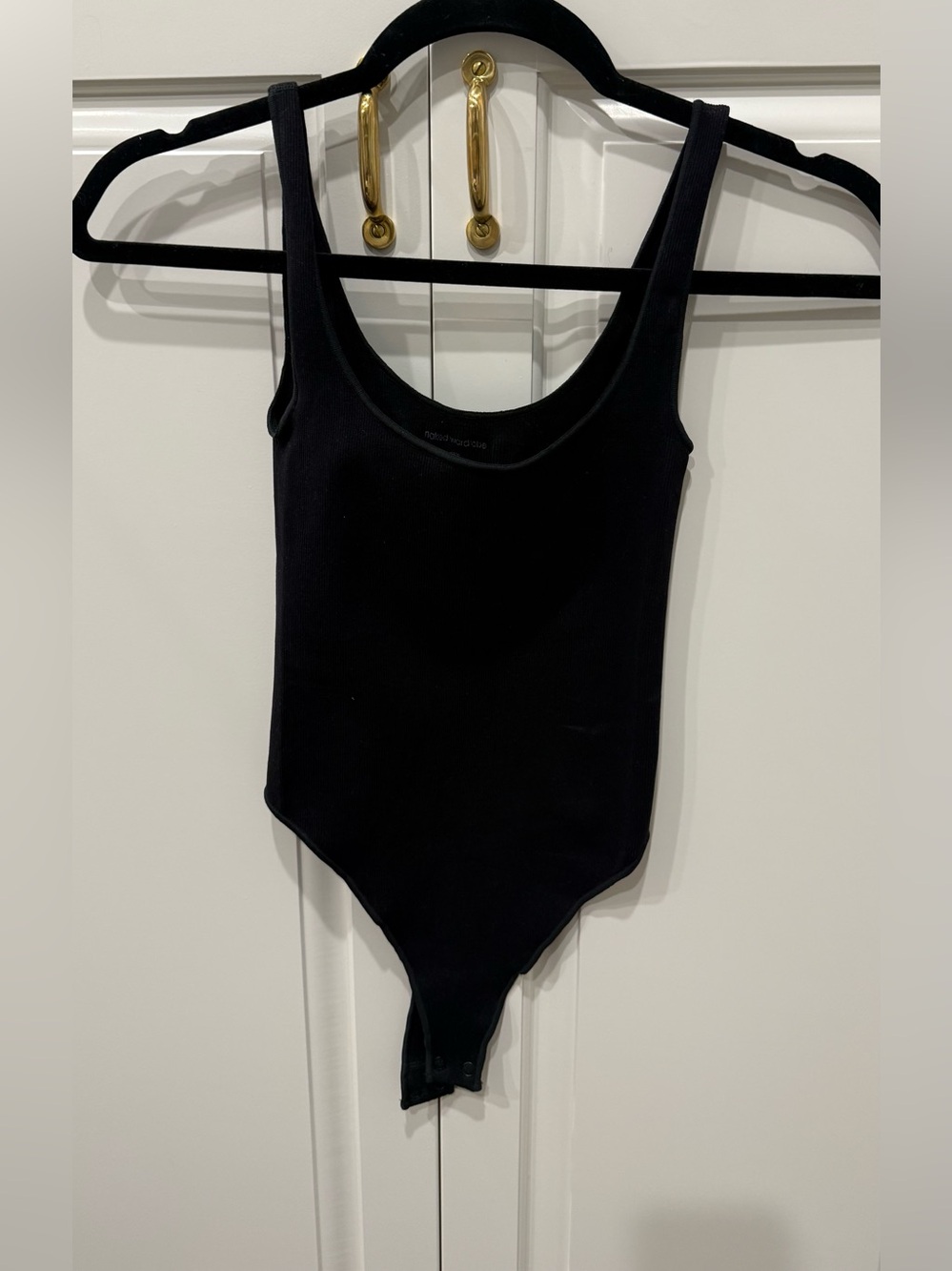 naked wardrobe Black Scoop Neck Bodysuit
